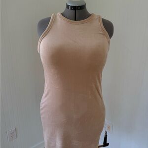 Forever 21+ Soft Velvet Bodycon Dress - Nude